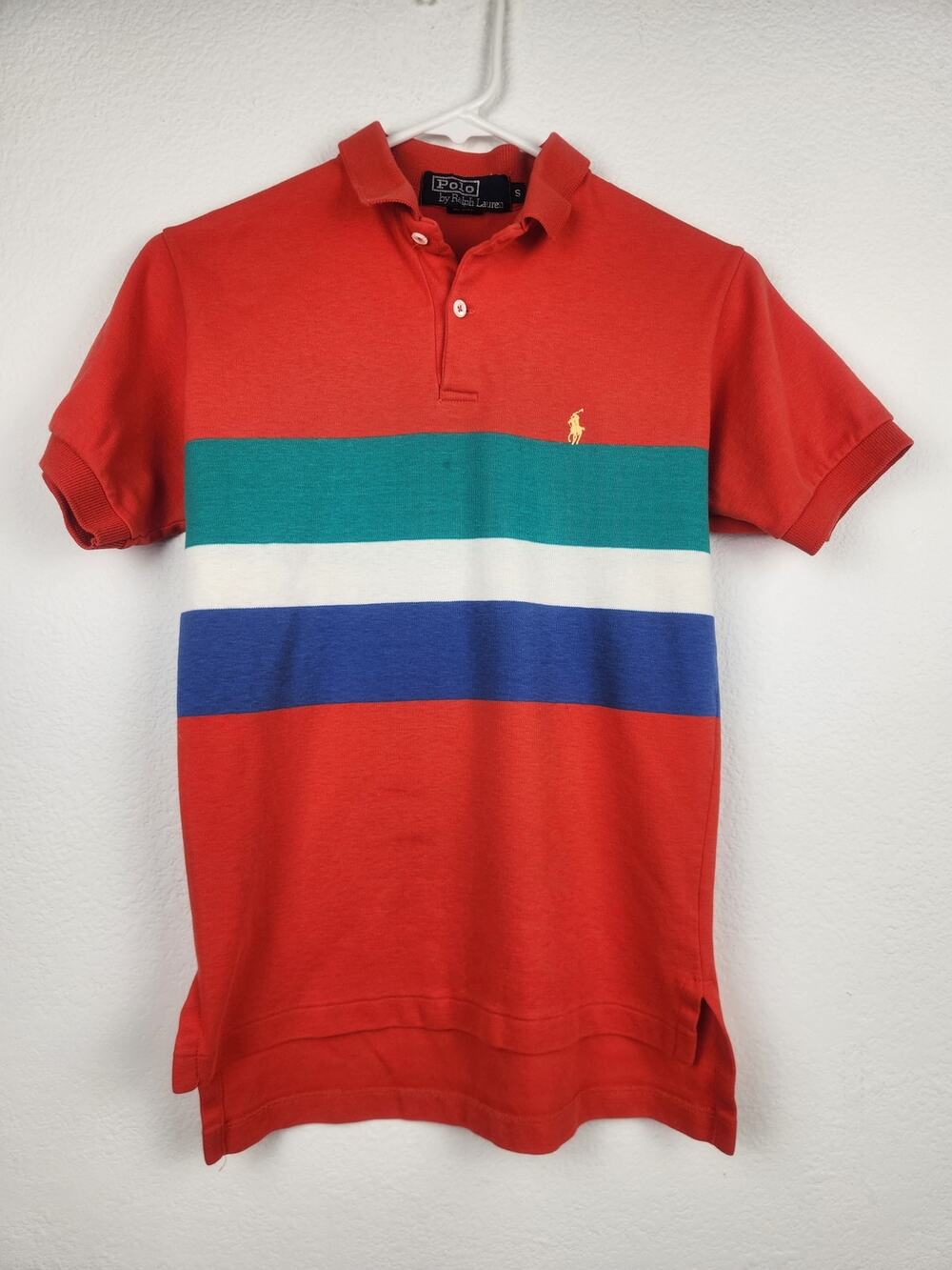 Vintage Polo by Ralph Lauren Polo Shirt Men Small Red Blue Colorblock